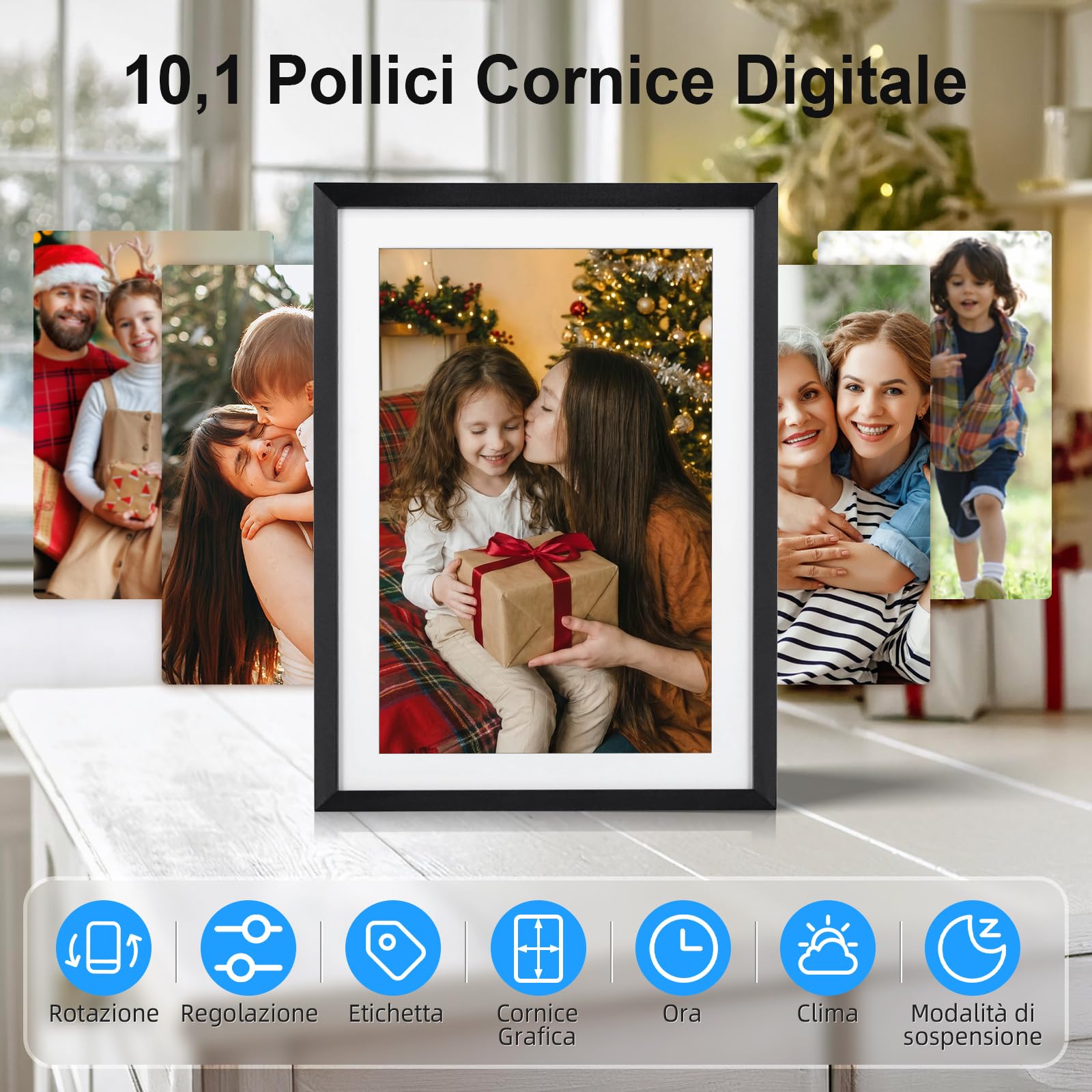 Rollei Smart Frame WiFi 107 Elektronischer Digitaler Bilderrahmen Frameo WLAN Digital Photo Frame 10,1 Zoll 1280x800 IPS Touchscreen 32GB Speicher Schwarz Digitaler- Bilderrahmen-Frameo-Digital-Frame