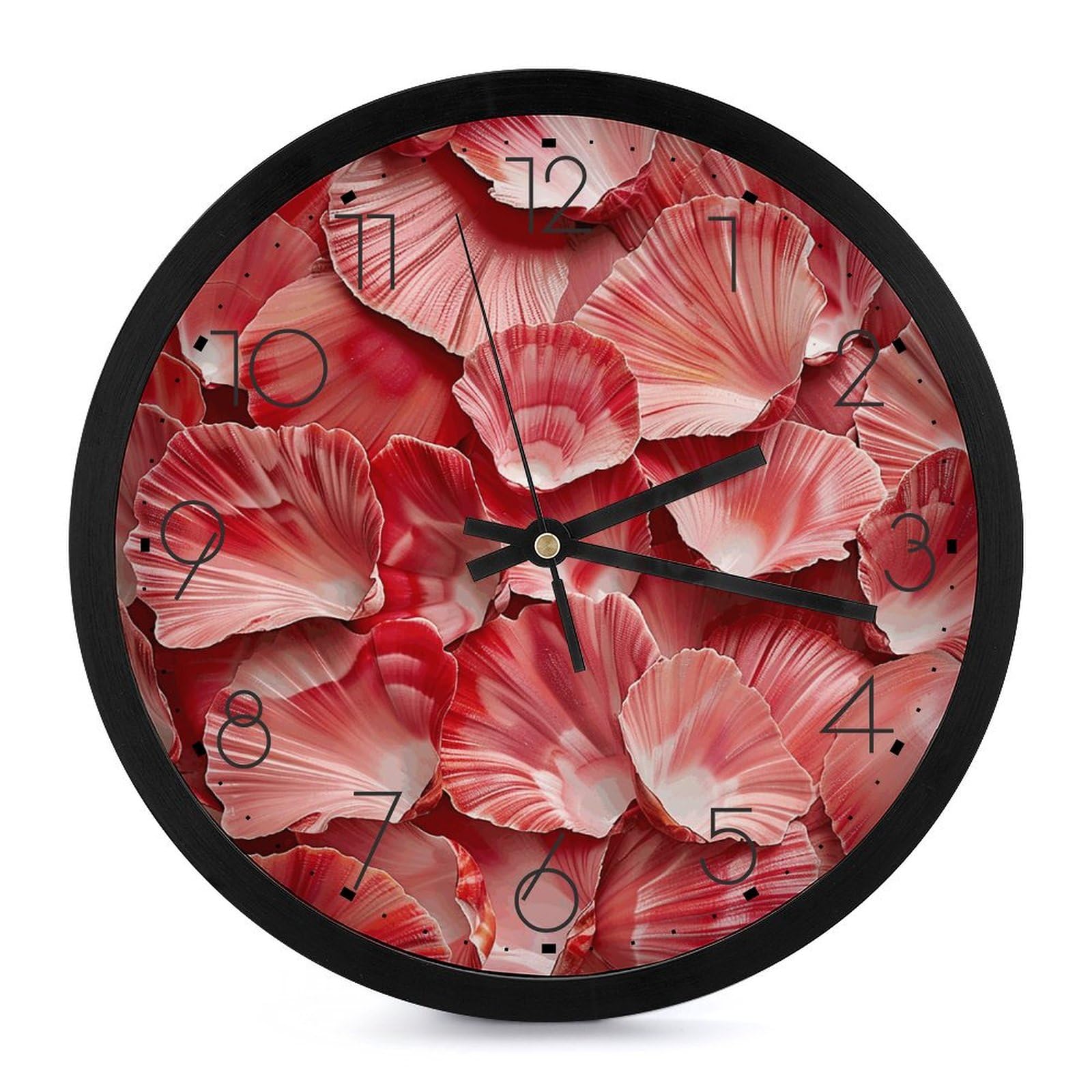 Horloge murale cuisine et salon design rouge 25 cm