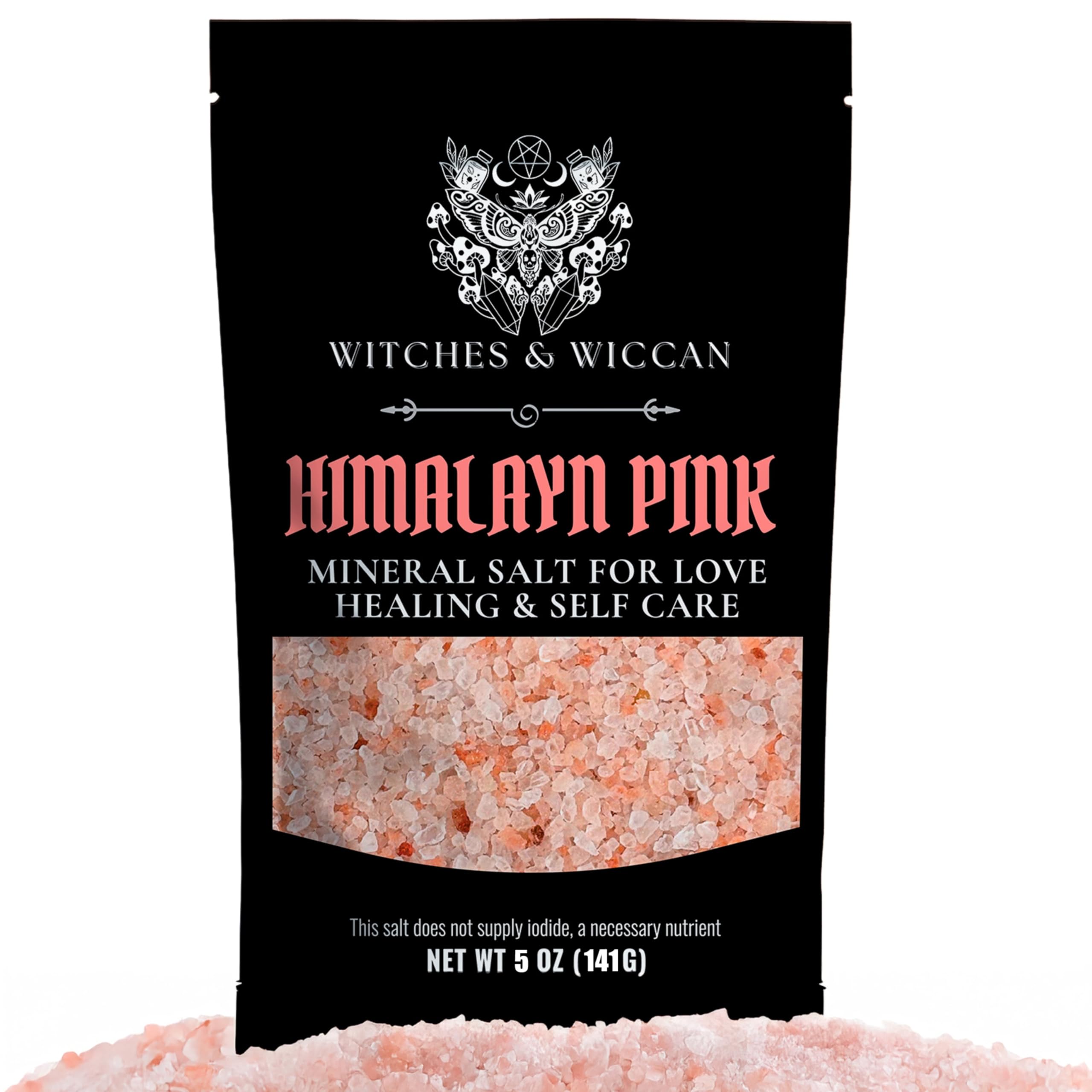 Pink Himalayan Salt for Love, Self-care, and Healing Rituals – Himalayan Pink Salt Ideal for Baths, Spells, and Circle Casting – 5 Oz Bag, Witches & Wiccan