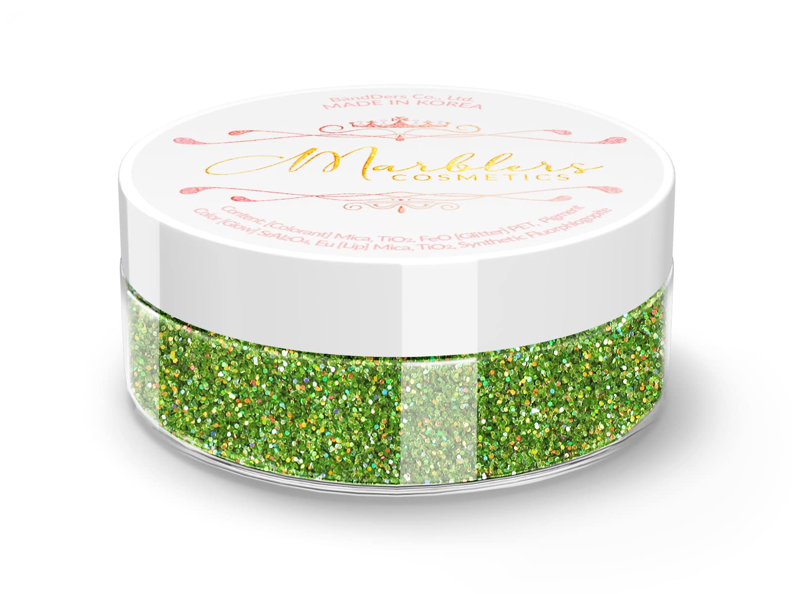 MARBLERS Holographic Face & Body Glitter [Holo Apple Green] 0.18oz (5g) | Fine | Non-Toxic | Cruelty-Free | Festival, Rave & Party Makeup | Eye, Hair,