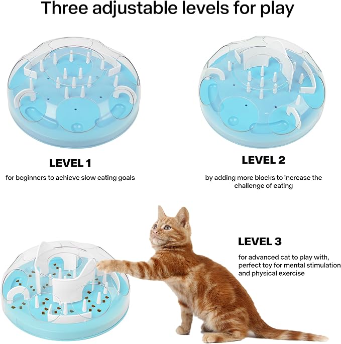 Juguete interactivo para gatos Pet Prime Puzzle Feeder azul miniatura 2