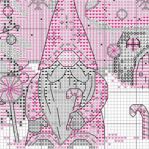 Image of Dimensions 70-09002 Gnome for The Holidays Christmas Counted Cross Stitch Kit, 6 inch x 6 inch, 14 Cnt. White Aida, 5pcs