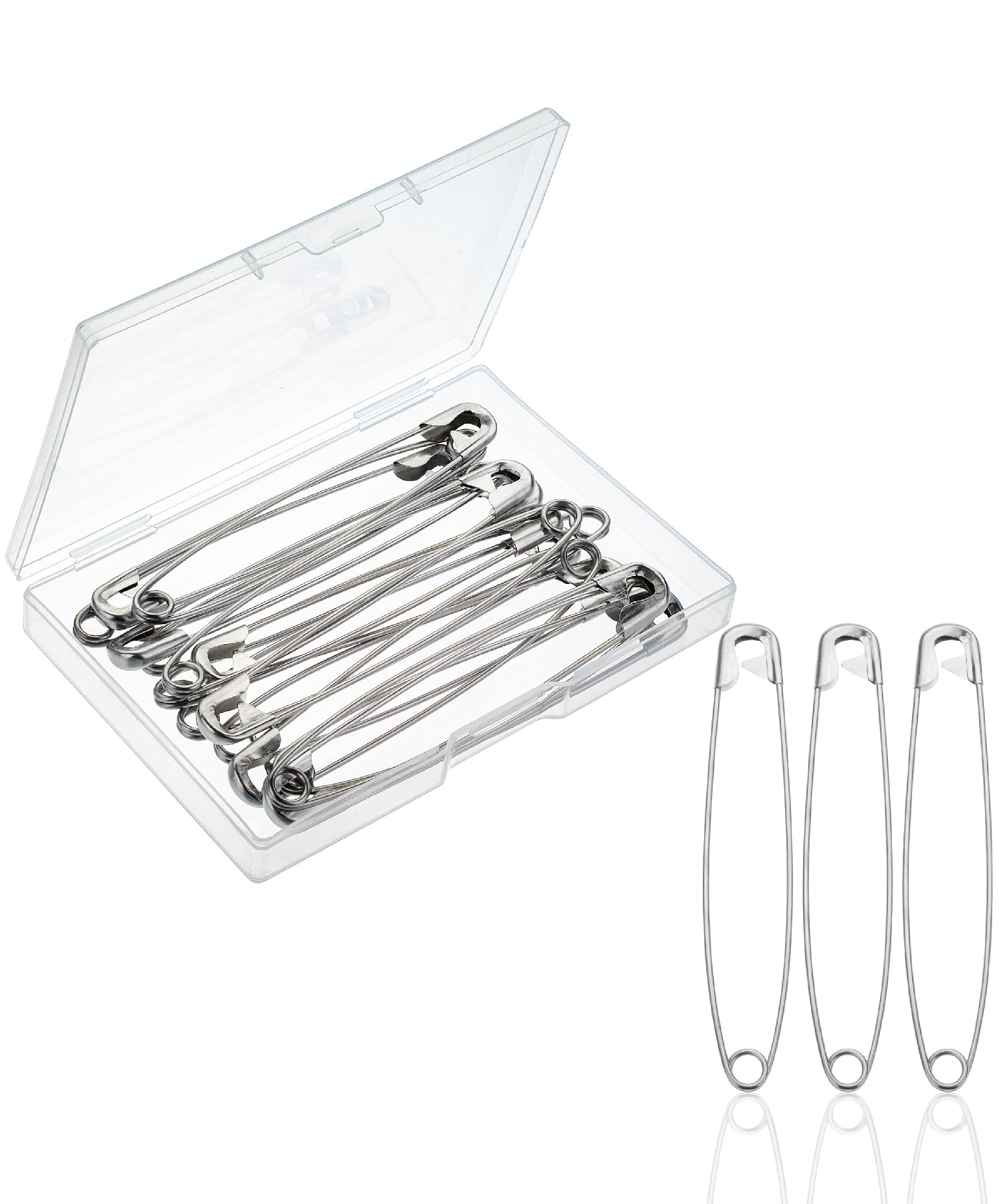Mr. Pen Silver - Safety Pins, 4 Inch, 15 Pack, Oversize Safety Pin, Large Safety Pins For Clothes, Oversized Safety Pins For Clothes, Large Safety Pins Heavy Duty Safety Pins, Big Safety Pins Heavy Duty