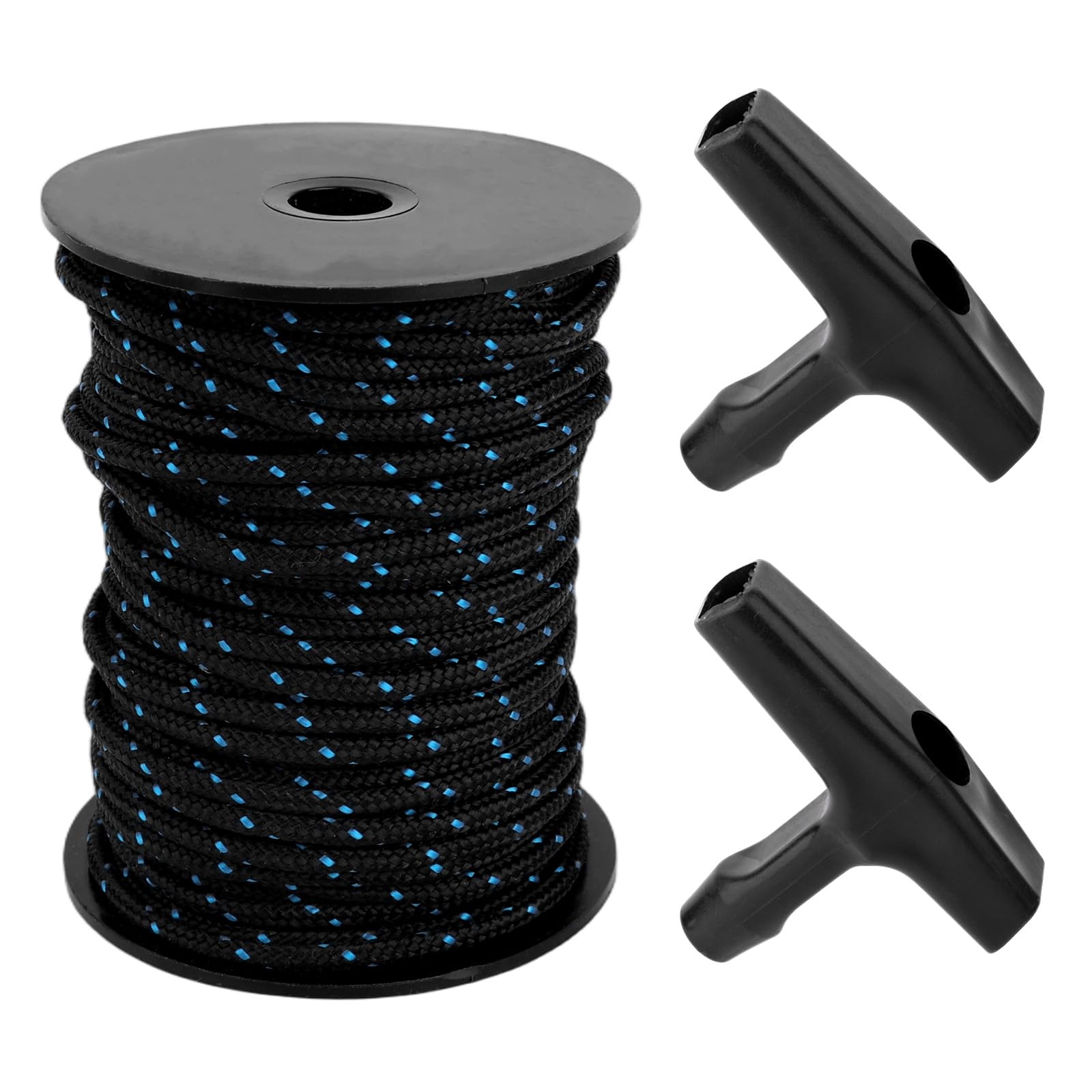 Goktvai Goktvai100ft/30m Starter Pull Cord, Recoil Starter Rope with 2 Handles High Wear-Resistant Low Stretch Replacement for Lawn Mower Chainsaw Trimmer Edger & Brush Cutter (3.5mm)