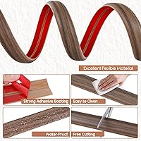 Vista 2 de Cubierta de cable de suelo para cables en el piso, cable autoadhesivo para ocultar cables de piso, cubiertas para protección de cables, evita Madera