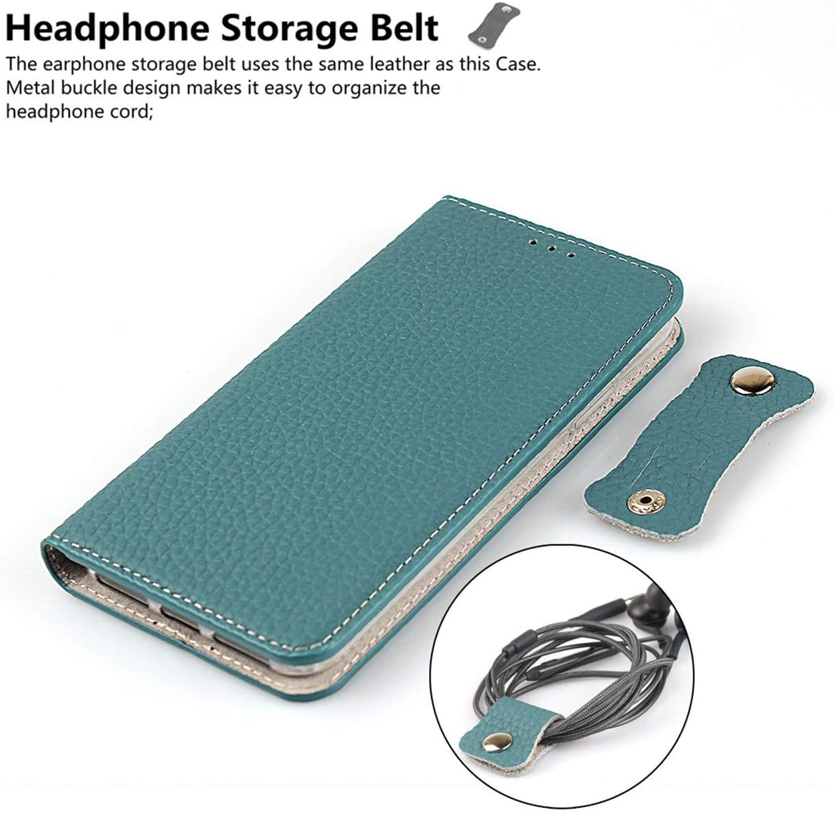 iCoverCase Compatible with iPhone 11 Pro Max Wallet Case, RFID Blocking Genuine Leather Magnetic Case with Wrist Strap and Card Slots Kickstand Feature Flip Cover 6.5 Inch (Light Blue)