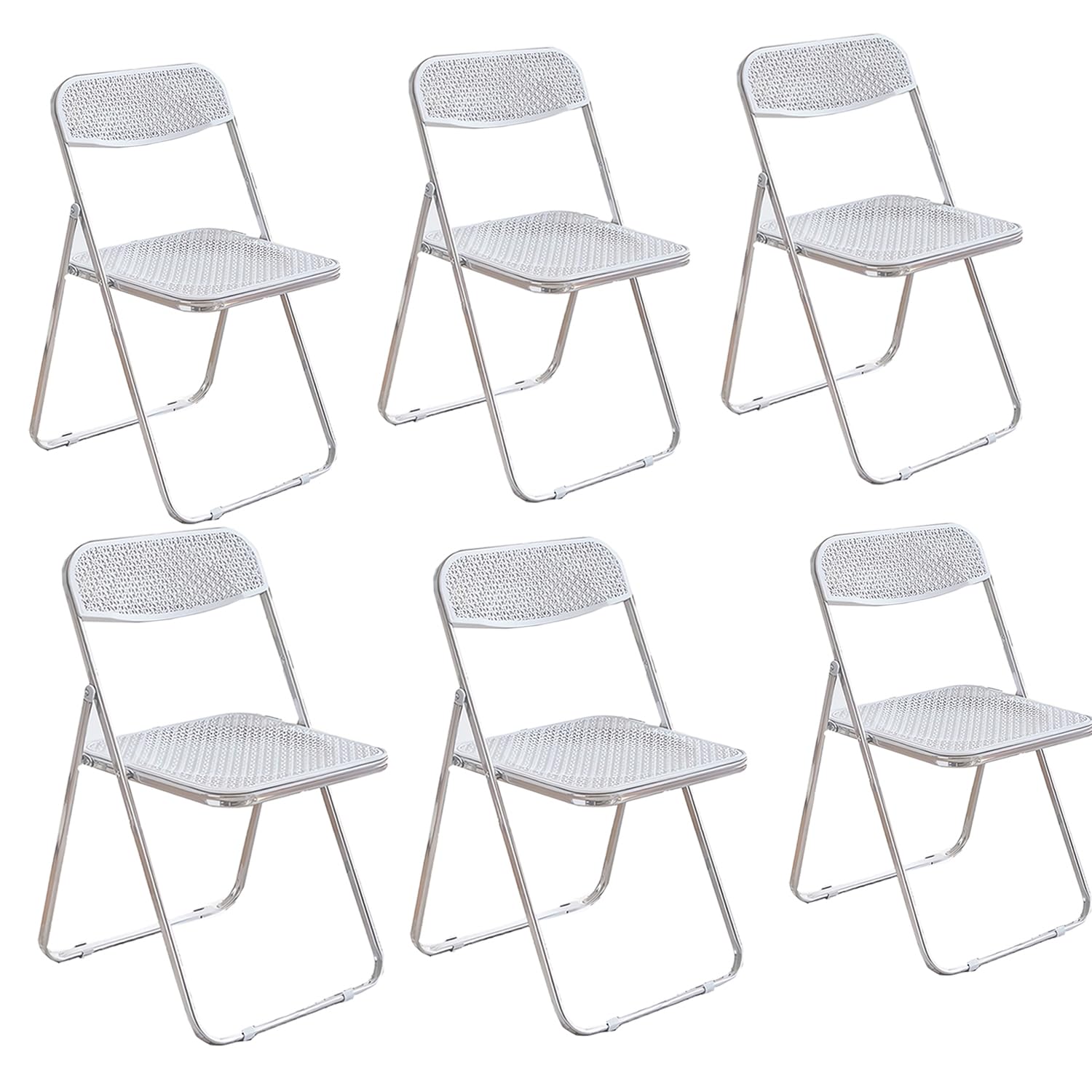 HDHNBA 6 Pack Plastic Folding Chair Foldable Plastic Chair, Outdoor Indoor Portable Party Chairs,Stackable Commercial Seats with Steel