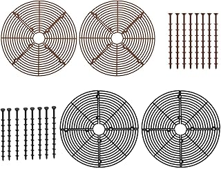 CAVLA 4 Pcs Plant Pot Cover, Indoor Plant Pot Protector, Soil Guards, 11.8'' Cuttable Plant Pot Grid with Center Cutout and Stakes, Plastic Flower Pot Cover Plant Pot Soil Cover, Cat Digging Stopper