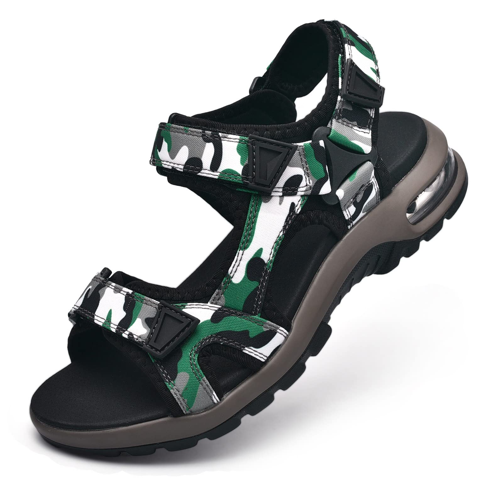 Mens Athletic Sandals Open Toe Hiking Outdoor Non-slip Sandals Air Cushion Sport Casual Beach Sandals