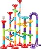 93Pcs Marble Run Set Building Blocks,Marble Maze Coaster Construction Track Game with 30 Glass Marbles for Kids,Girls,Birthday Gifts