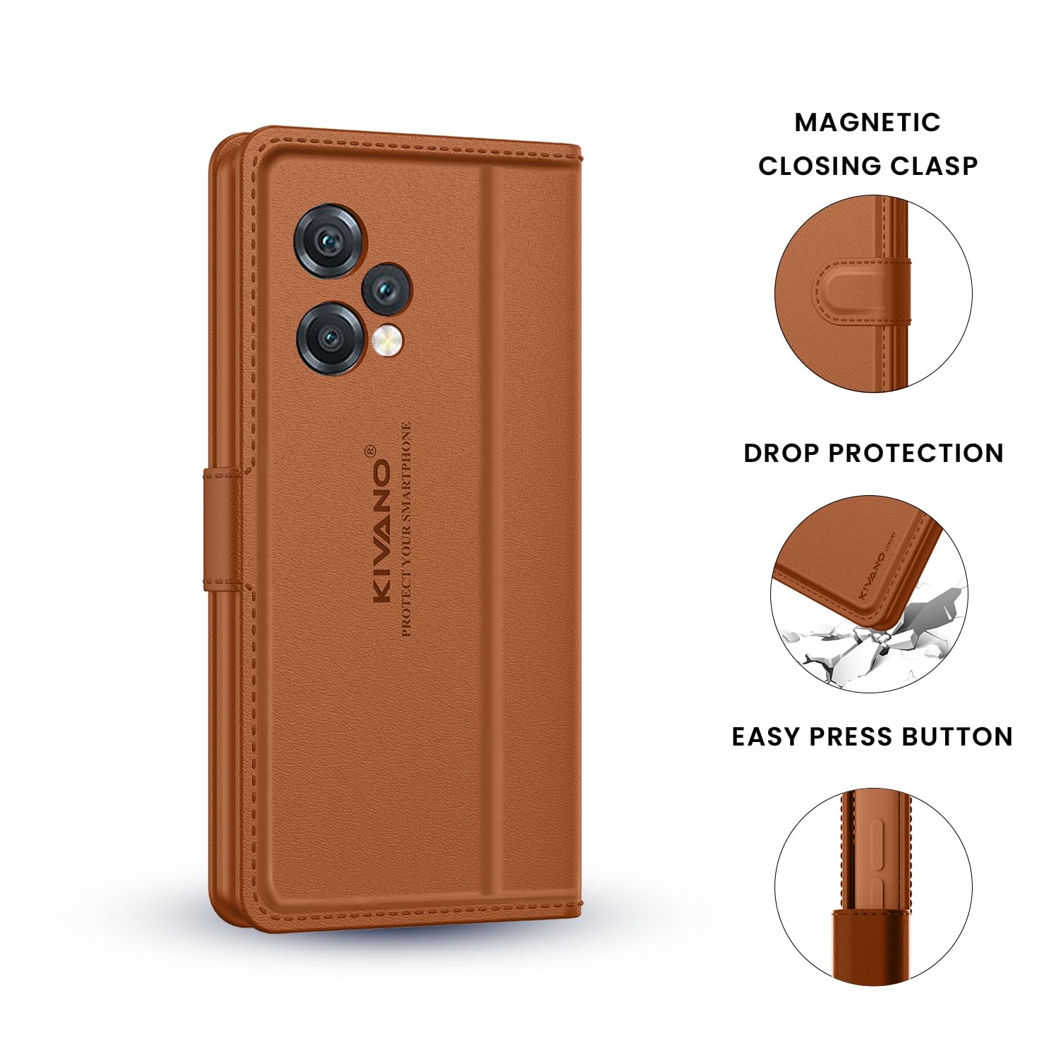 KIVANO LUXE Leather Case for Realme 13 Pro - Premium Flip Cover -8