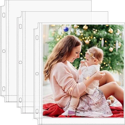 MaxGear Paquete de 30 fundas de fotos para carpeta de 3 anillos de 8 x 10, 60 fotos, protectores de fotos de archivo, protector de hojas de fotos,