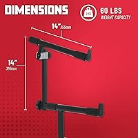 Vista 5 de Gator Frameworks Complemento de tercer nivel para soporte de teclado estilo X, capacidad de peso de 60 libras (GFW-KEY-5100XT)