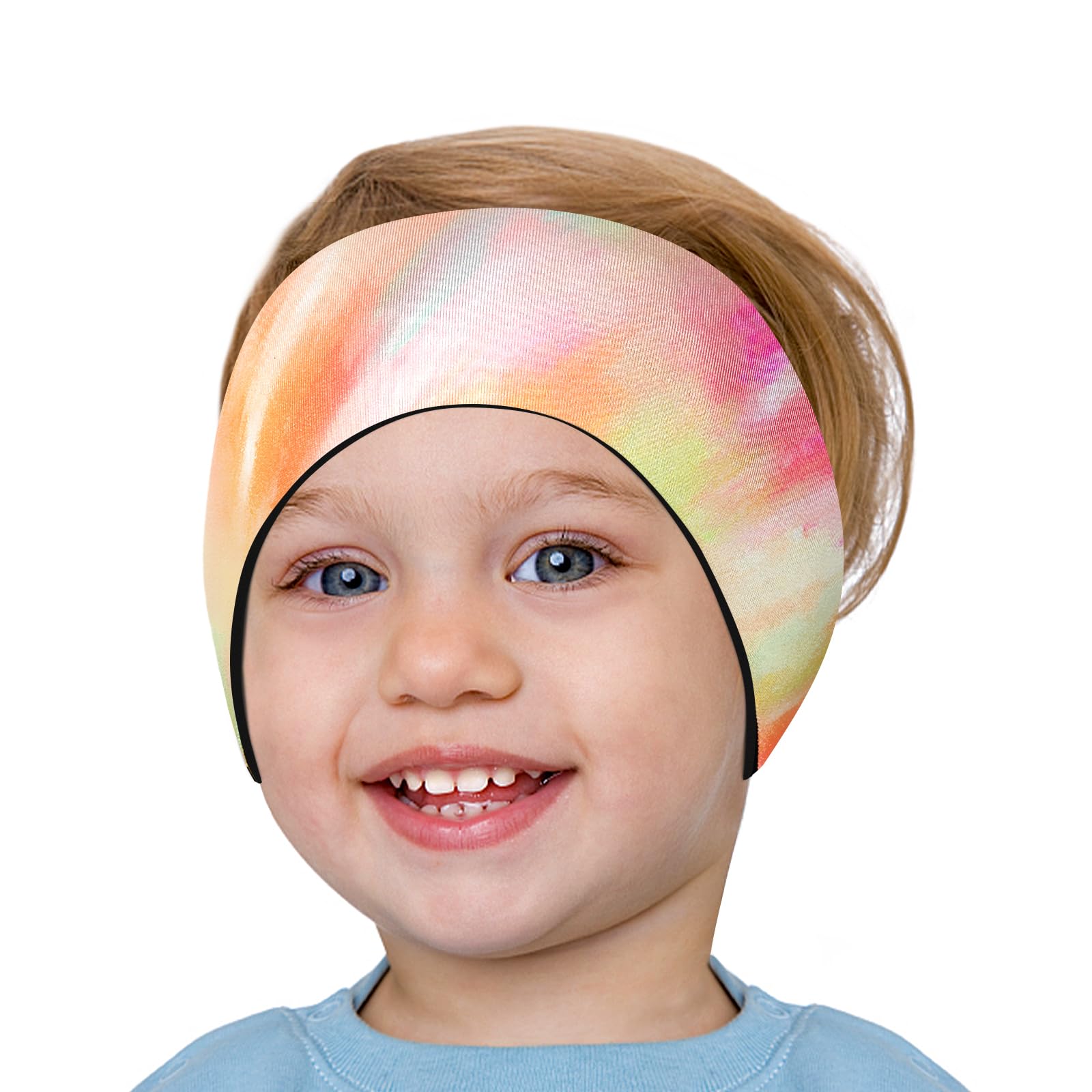 HeySplash Swimming Headband, Elastic Neoprene Swimming Earplugs Kids Ear Plugs Ear Band Swimmer Protection, EarGuard & Hair Guard for Kids Adult, Keep Water Out, Hold Earplugs in, S, Yellow Pink — image 1