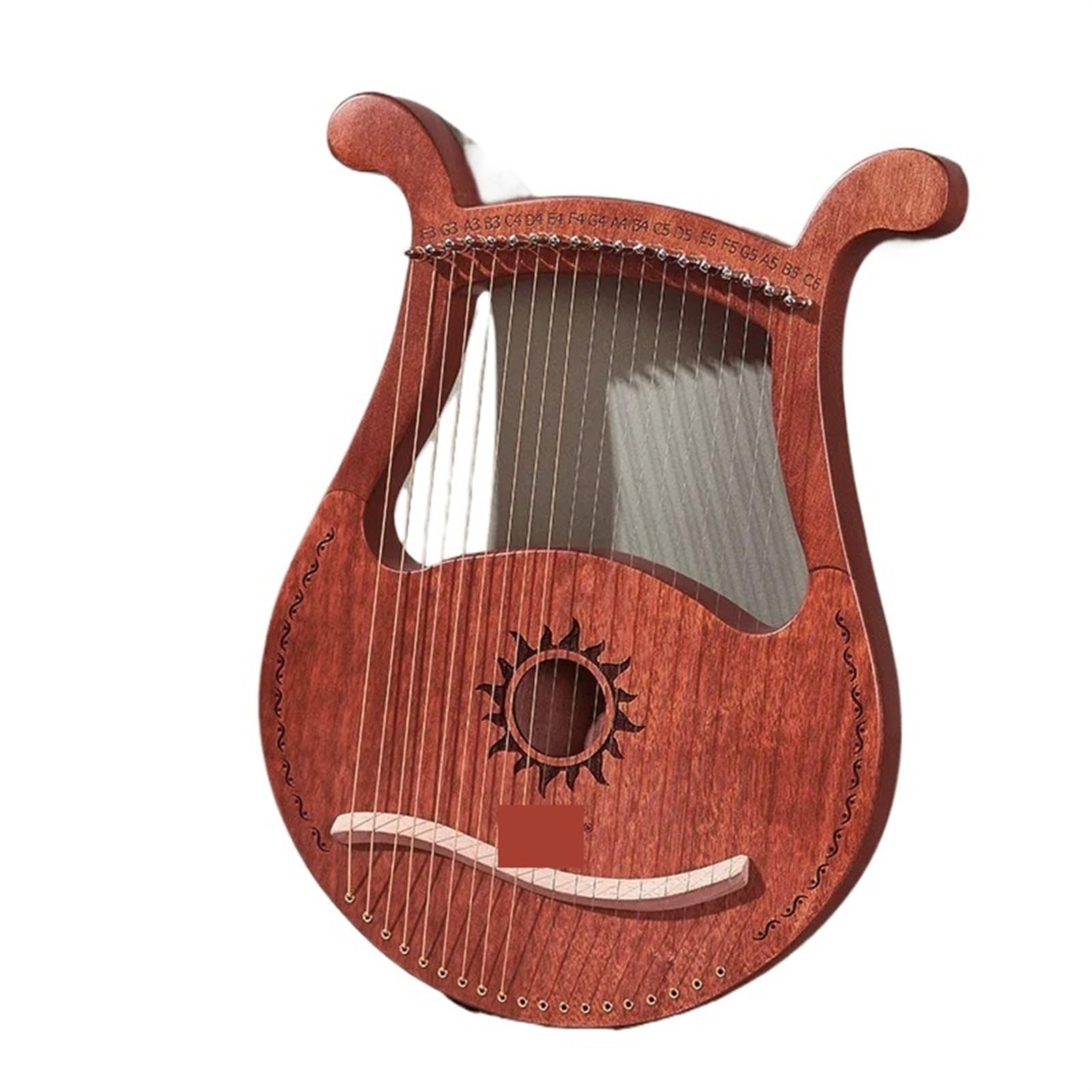 XPJYUA Lyre Harp Lyre 19 Strings Lyre Harp Piano Lyre Harp 19 Strings Mahogany Musical Instrument With Spare String Storage Bag For Beginners(Dark Wood)
