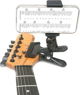 Guitar Bass Head Phone Holder Live Broadcast Bracket Clip Compatible with iPhone, Compatible with Samsung Smart Phones Guitar Head Phone Holder