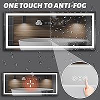 Vista 3 de WTTY Led Mirror for Bathroom with Lights(Front + Backlit), 80 x 34 Led Bathroom Mirror, Lighted Bathroom Vanity Mirror for Wall, Anti Fog, Dimmable