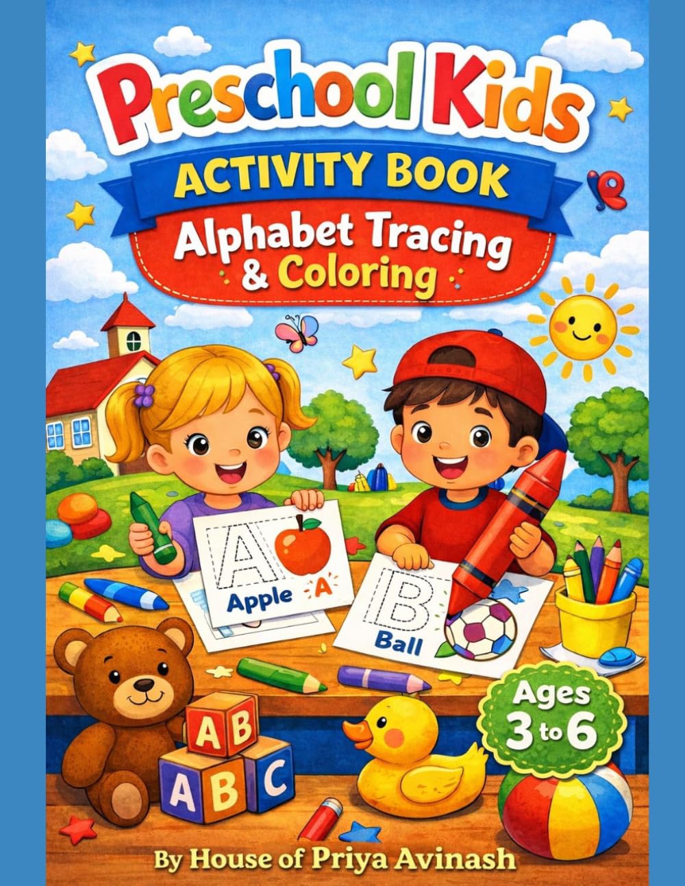 Preschool Kids Activity Book: Alphabet Tracing & Coloring