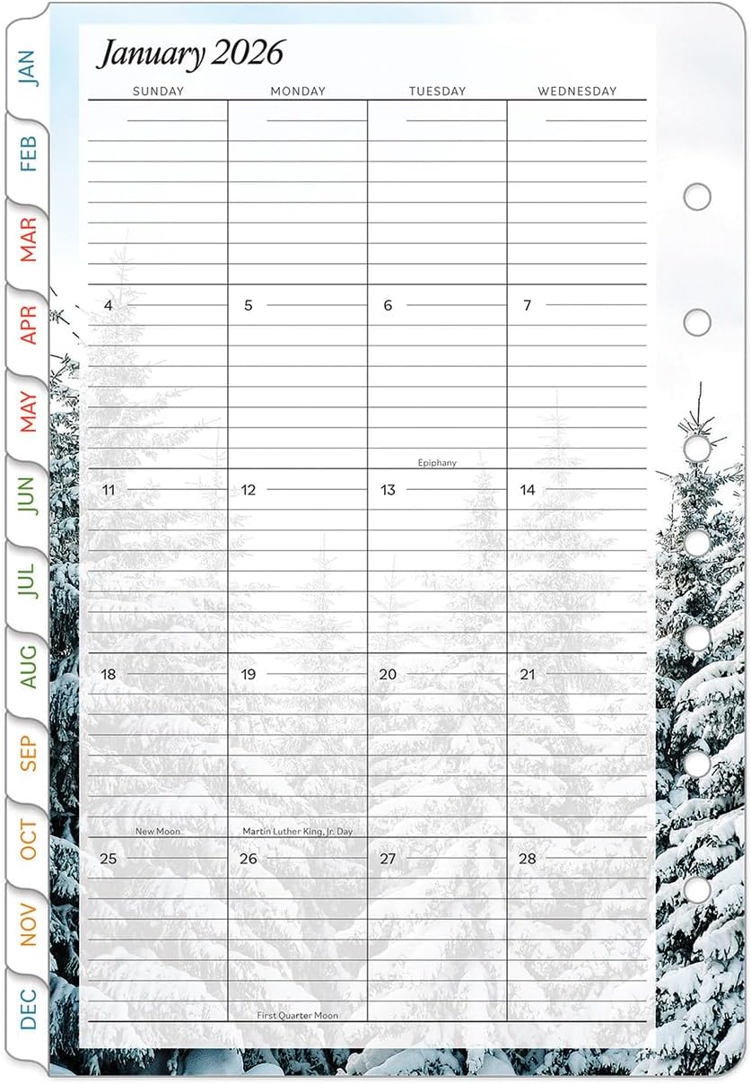 FranklinCovey - Seasons Monthly Calendar Tabs for Ring-Bound FranklinCovey Planners (Classic, Jan 2026 - Dec 2026)