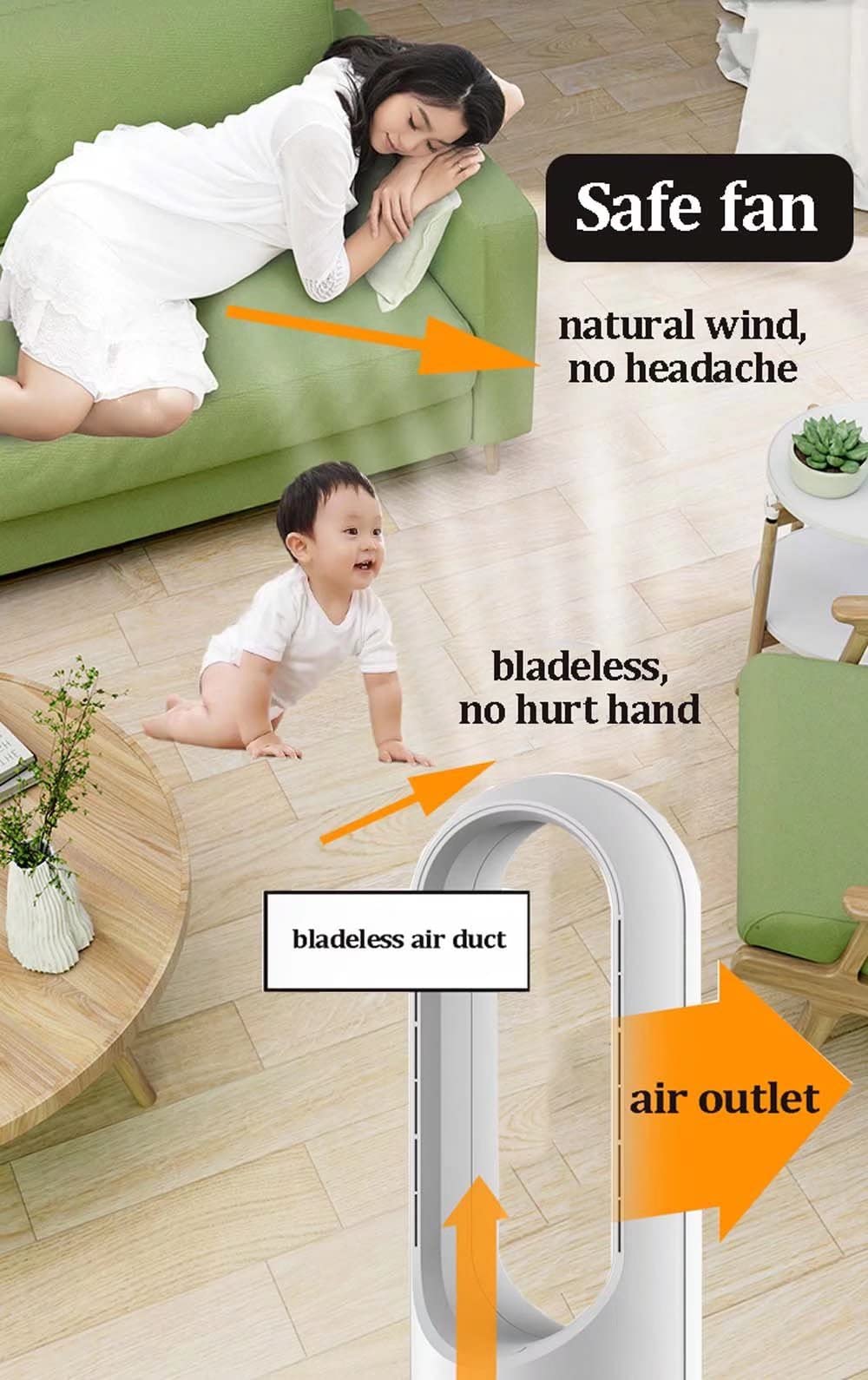 Ventilador calefactor de 2000W,ventilador de torre sin aspas con control remoto,ventilador de purificación de aire con filtro HEPA,ventilador de columna oscilante con velocidad continua,temporizador