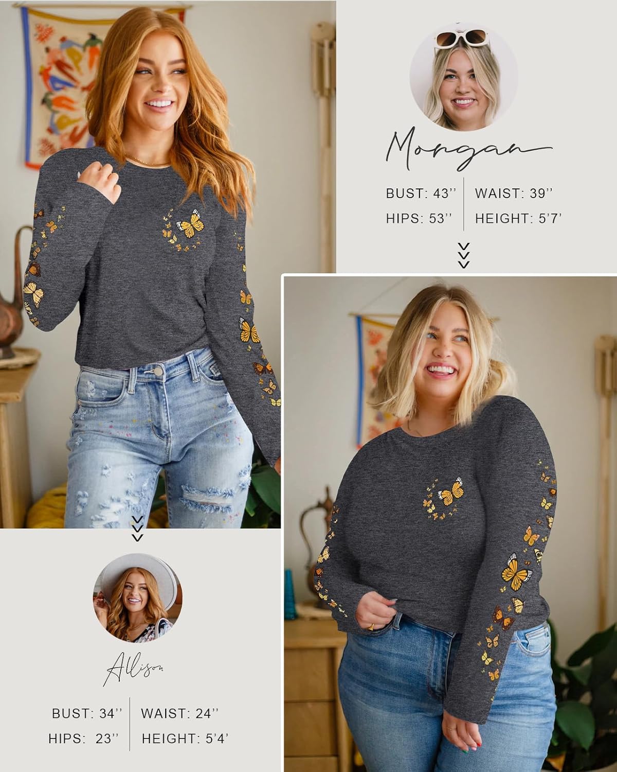 Flafens Long Sleeve Shirt for Women - Soft Crewneck Casual Graphic Fashion Clothes Tshirts Cute Outfits Vacation Tops - Image 4