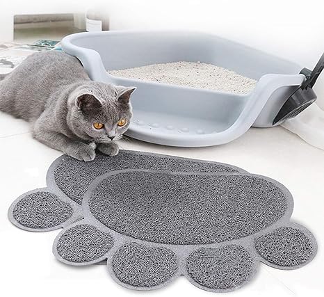 Amazon Co Jp 猫用トイレマット Aoputtriver 猫砂マット ふわふわ 防水 滑りとめ 脱臭 水洗いできるマット Pvc材質 爪を守る 手入れやすい 食事用のマット 2枚 ペット用品