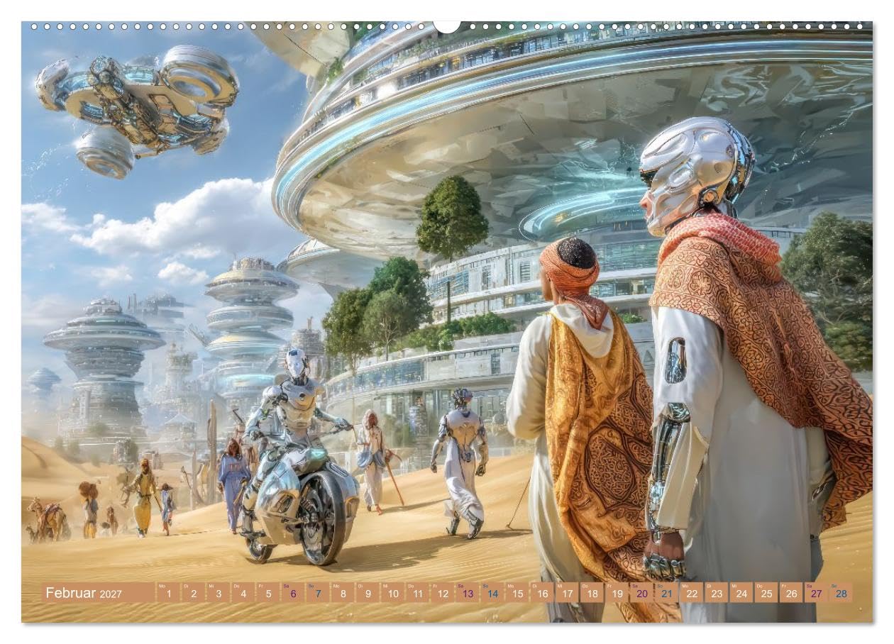 Science Fiction Reise - Ein visuelles Abenteuer (hochwertiger Premium Wandkalender 2027 DIN A2 quer), Kunstdruck in Hochglanz: Science Fiction Visionen (CALVENDO Technologie)