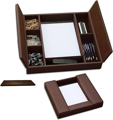 Dacasso Organizador de sala de conferencias mejorado de cuero marrón chocolate clásico