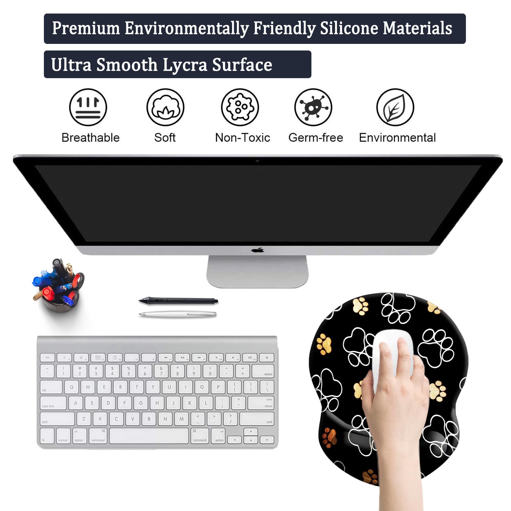 Cat Ergonomic Mouse Pad With Wrist Rest, Gaming Mouse Pad With Wrist - View #4
