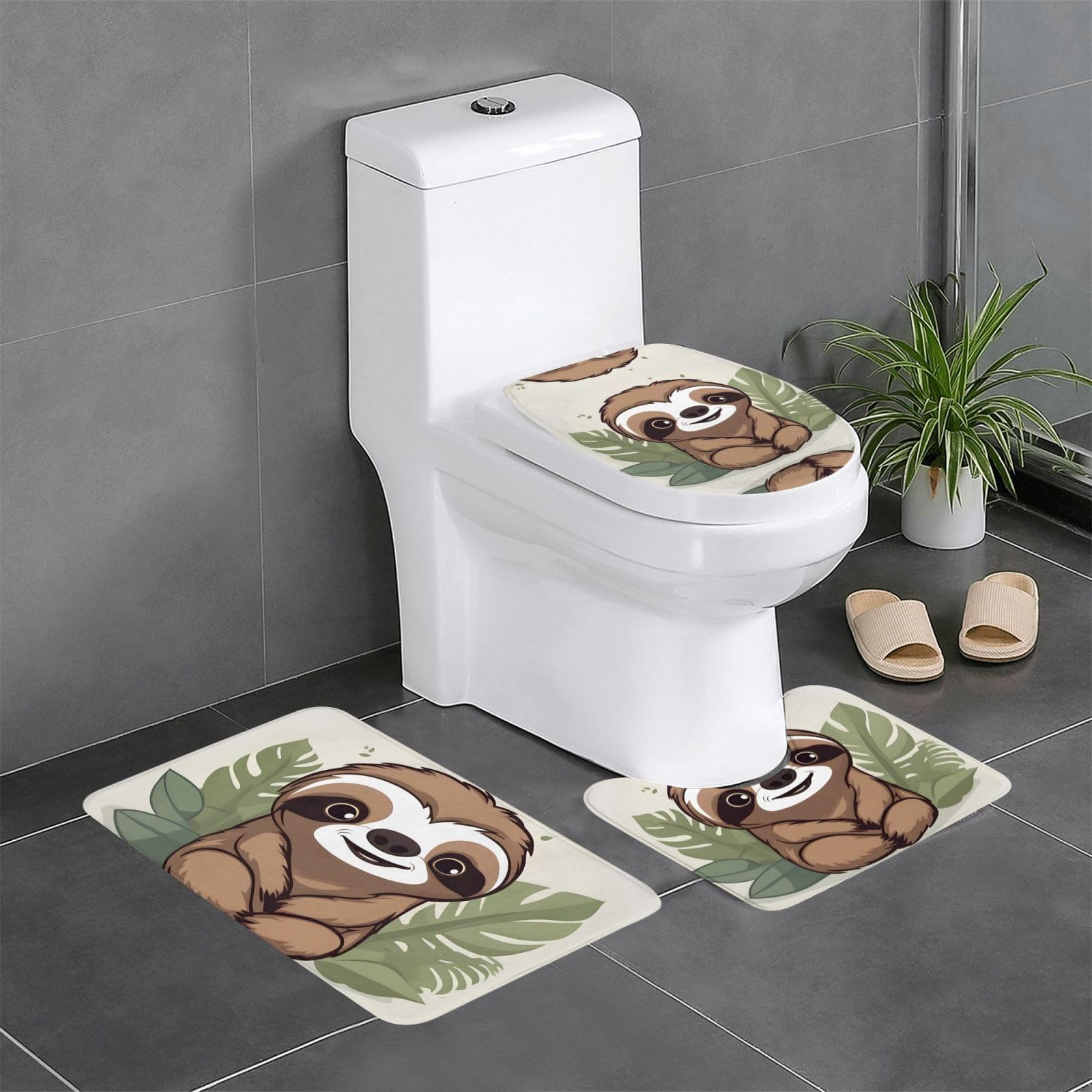 Tapis de bain séchage rapide lot de 3 pour salle de bain sans fenêtre