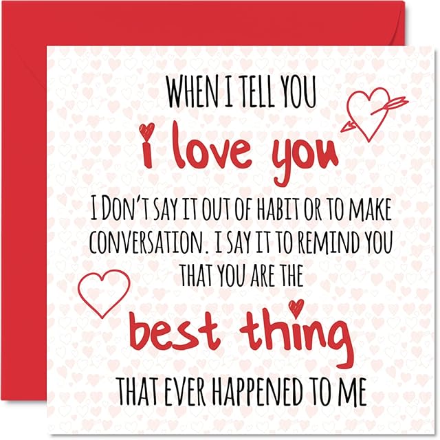 Cute Valentine Card for Him Her - I Love You, You Are The Best Thing, Valentines Day Anniversary Card Boyfriend Girlfriend Husband Wife Partner, 145mm x 145mm Romantic Greeting Cards Fiance Fiancee