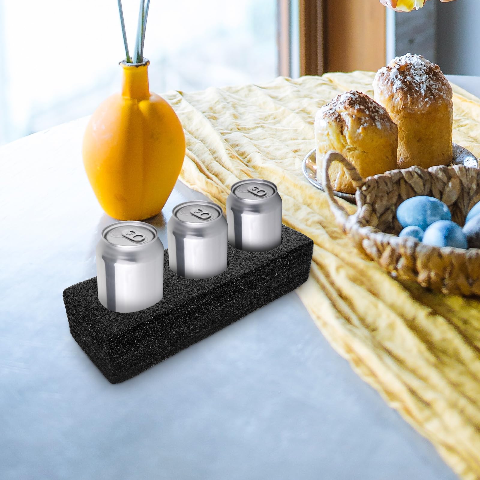 iplusmile Schaumstoff-Getränkehalter 3-Loch-Getränkehalter Glas Flaschenhalter Getränketräger Tablett Für Party-Takeout- -Camping-Takeout-Getränketräger