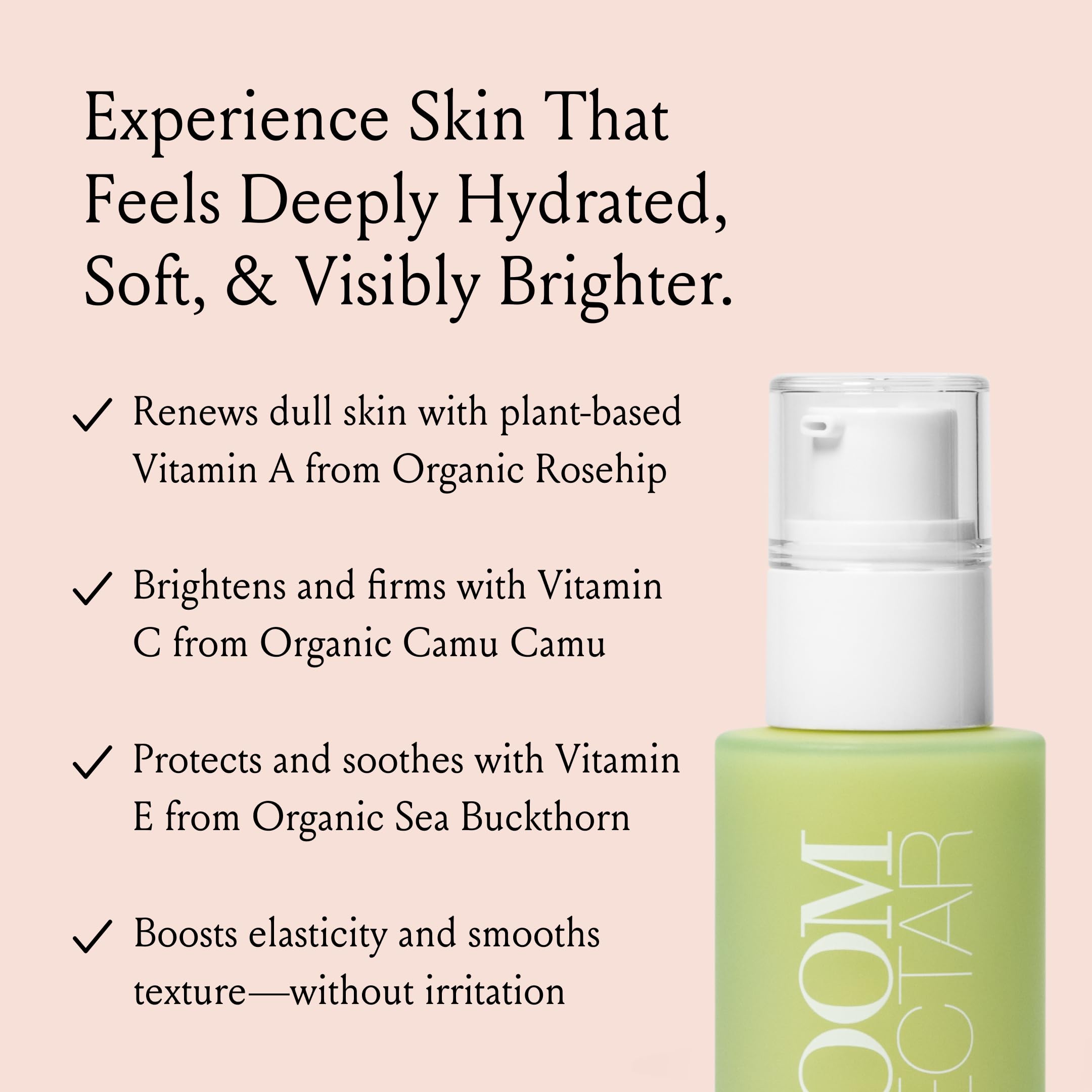 Boom Nectar ® Deep Moisturizing Eye & Face Serum for Sensitive Skin, Facial Serums for Aging Skin to Hydrate and Renew Complexion, Vitamin C Serum from BOOM Beauty by Cindy Joseph - 1.7 Oz