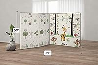 KRAAS Foldable Baby Play Mat - Portable Non-Slip Waterproof Reversible with Cushioning, Height Chart & Carrying Bag