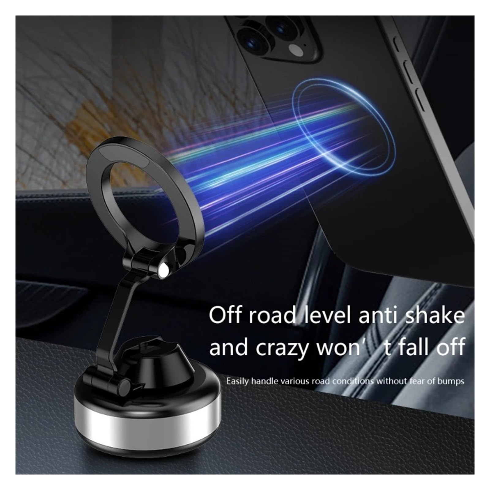 X98 Supporto For Telefono Da Auto Con Ventosa Elettrica A Vuoto, Supporto Da Auto Pieghevole Magnetico Con Rotazione A 360° - Compatibile Con IPhone 12-16 Pro, Tutti Gli Smartphone(Silver)