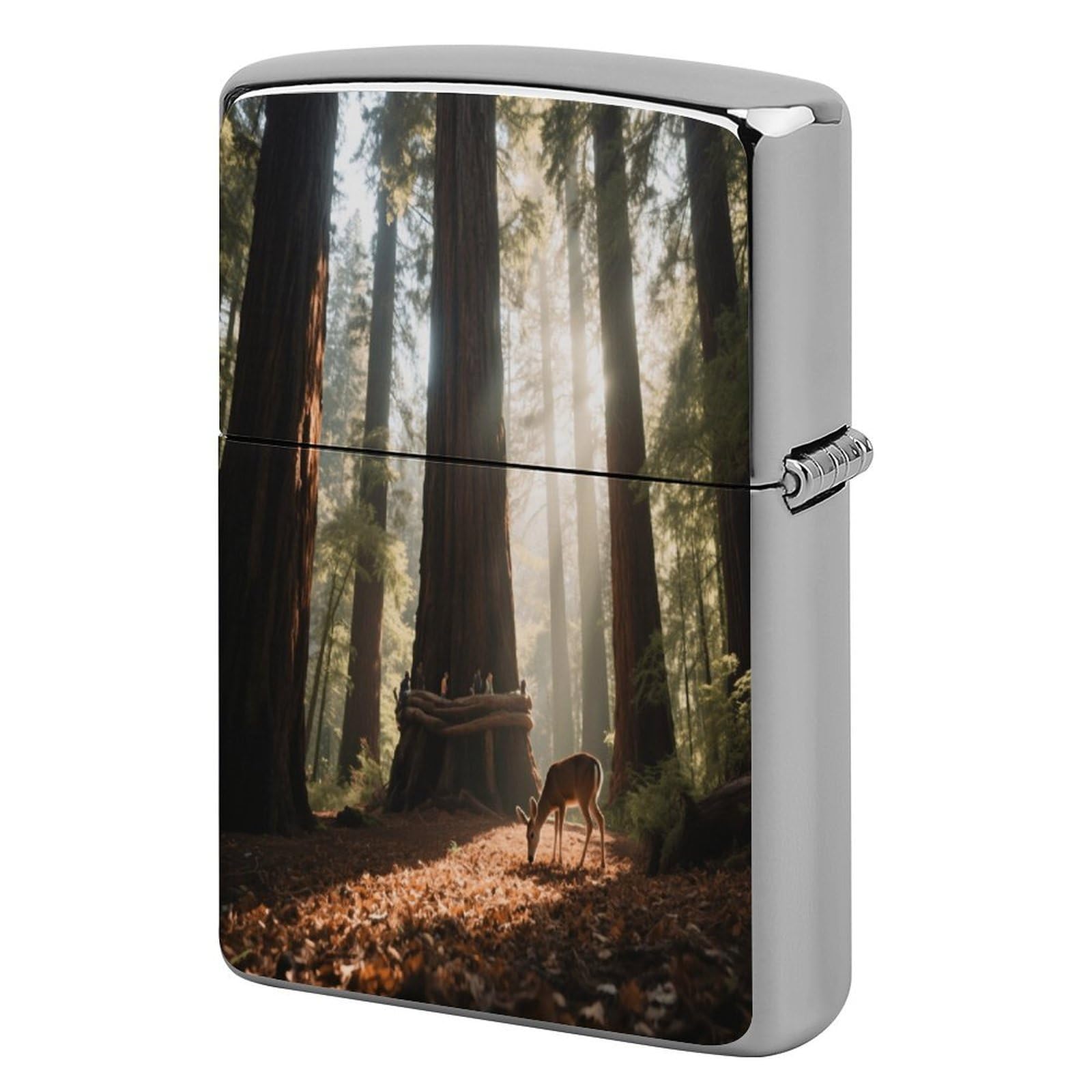 Fekiloot Style Giant Tree Forest Lighter Case Cover Metal Lighter Case