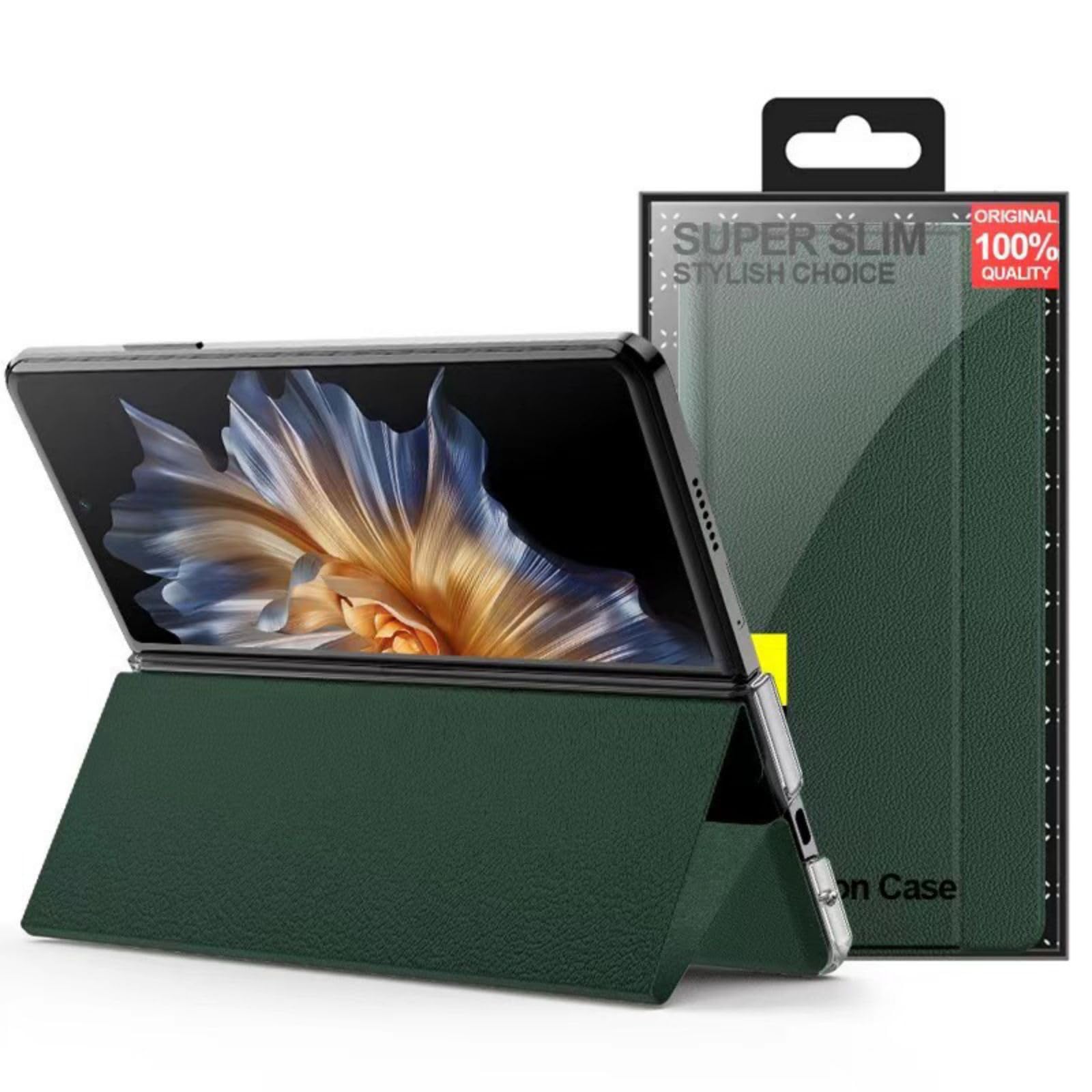 Magnetic Flip Coque pour Magic Vs3 étui Plain Cuir + Bracket,Folio Case pour Honor Magic Vs3(1)