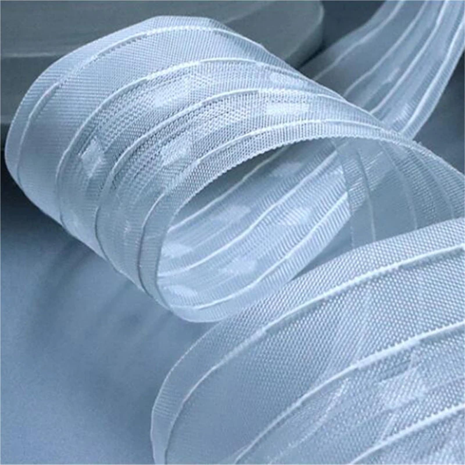 Rufflette pour Rideaux Ruban de tête Rideau Transparent 10/20M, avec Poche for Tige, for Bricolage, Plis plissés, Ruban Traction, Installation en Nylon, décoration Maison(7.5cm*20m)