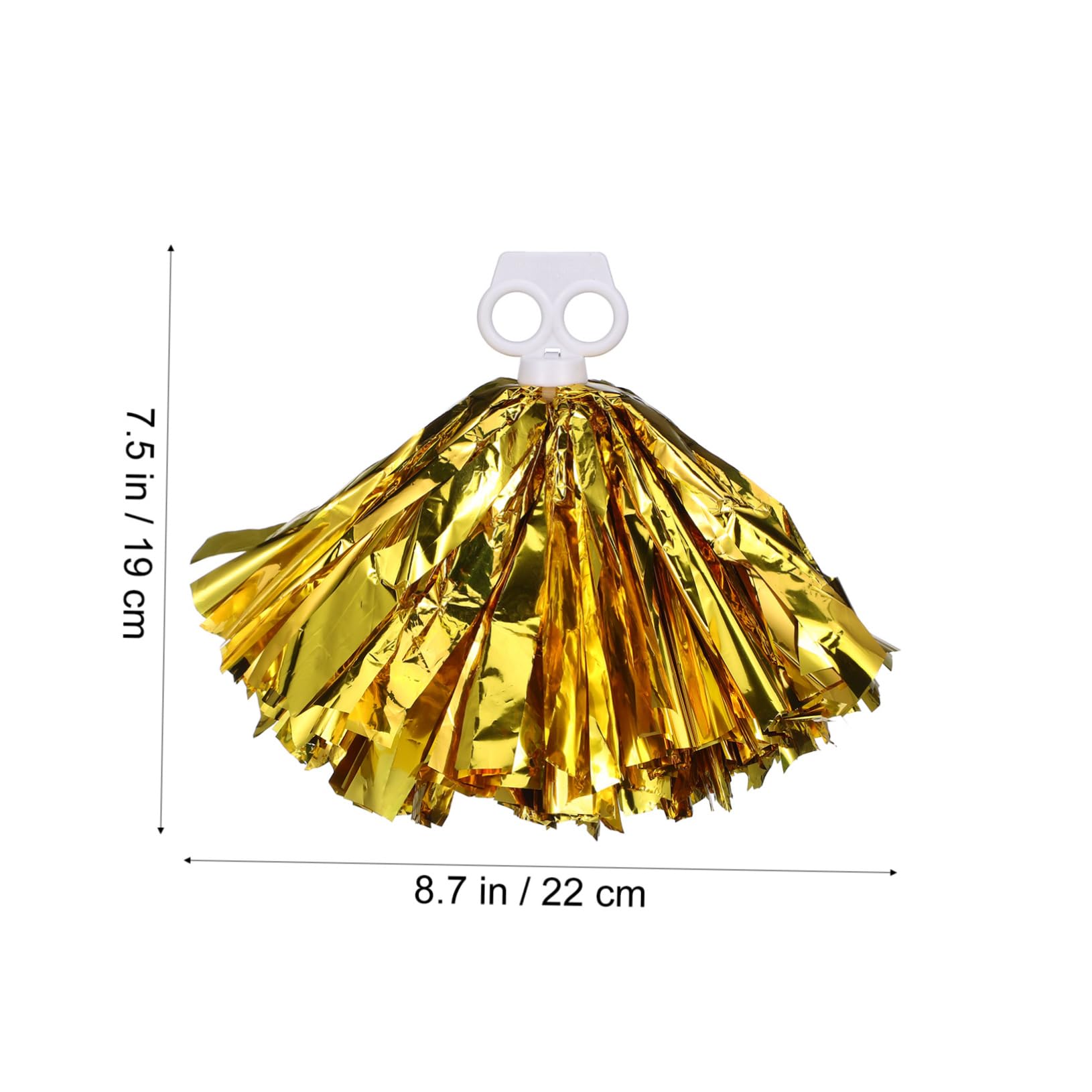 VANZACK 7 Pairs Metallic Cheerleading Pom Poms with Finger Rings Supplies for Events Sports Meetings and Parties Full Fluffy Design