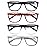 OLOMEE Reading Glasses for Men +3.25 Oversized Large Square Men\'s Readers 4 Pack Lightweight Wide Cheaters Glasses w/Spring Hinges