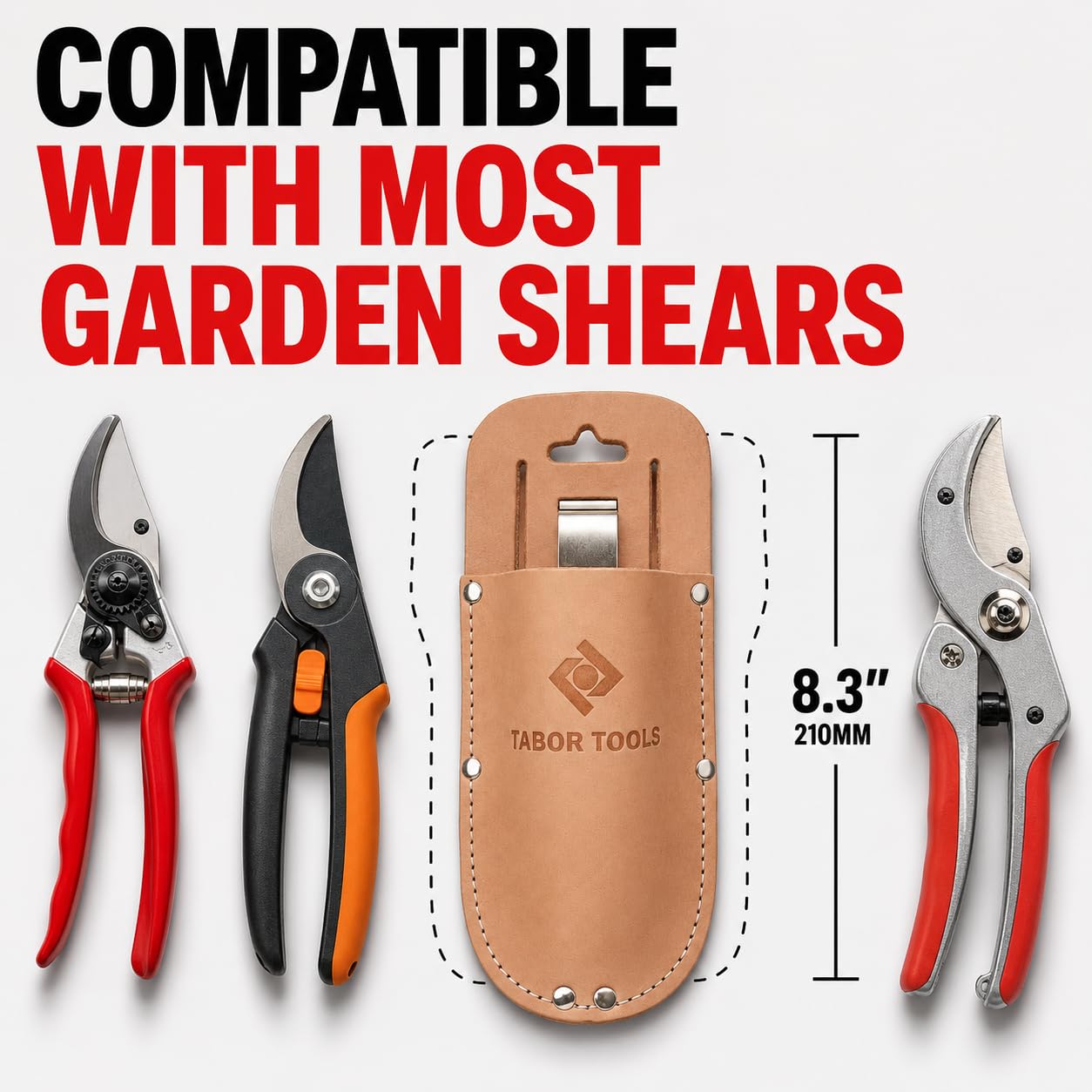 TABOR TOOLS Leather Holster for Pruning Shears -3