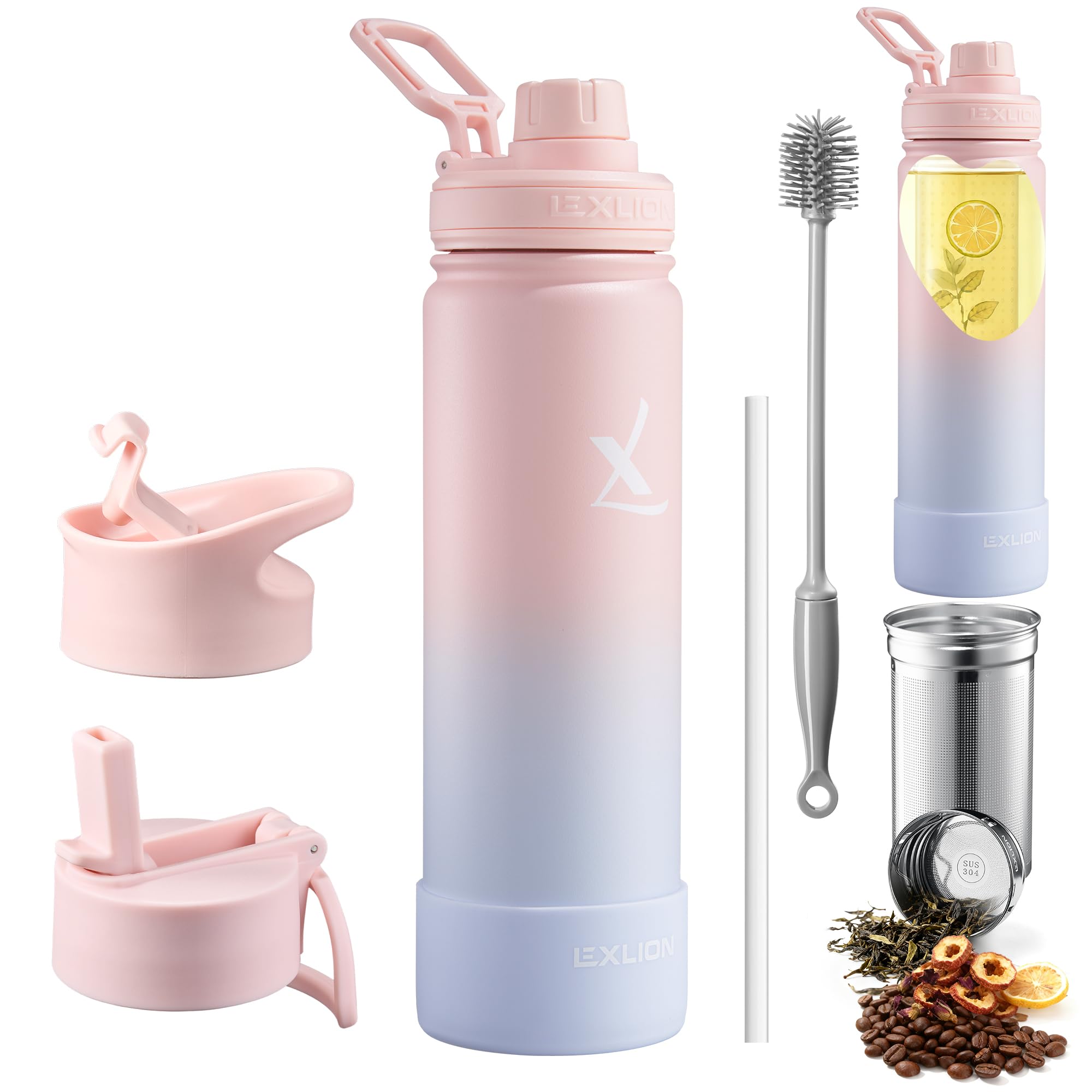 Lexlion Tea Infuser Water Bottle Pinky