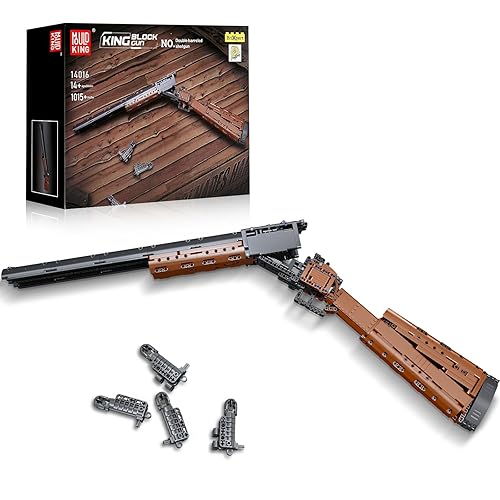 Mould King 14016 Double-barreled Shotgun Building Block, 1015 PCS Military Weapon Building Set, Simulation Blaster Collectible Gun Model - 14016 Gun Building Block
