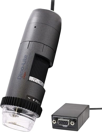 Dino-Lite Microscopio digital VGA AM5216ZT- 720p, aumento óptico 20x - 220x, luz polarizada, no necesita software, se conecta directamente a una