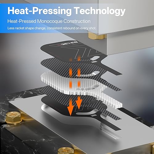 Miniatura 2 de Pickleball Paddles, Carbon Fiber Pickleball Paddle with a 13mm Polypropylene Honeycomb Core, Increased Power for Ultimate Spin & Consistency