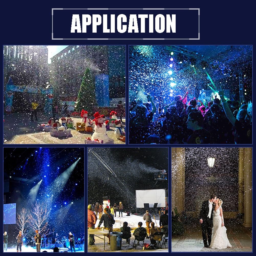 Macchina per inneve, professionale, 1000 W/1500 W, con telecomando, per eventi interni ed esterni, palcoscenico, DJ, Natale, matrimoni