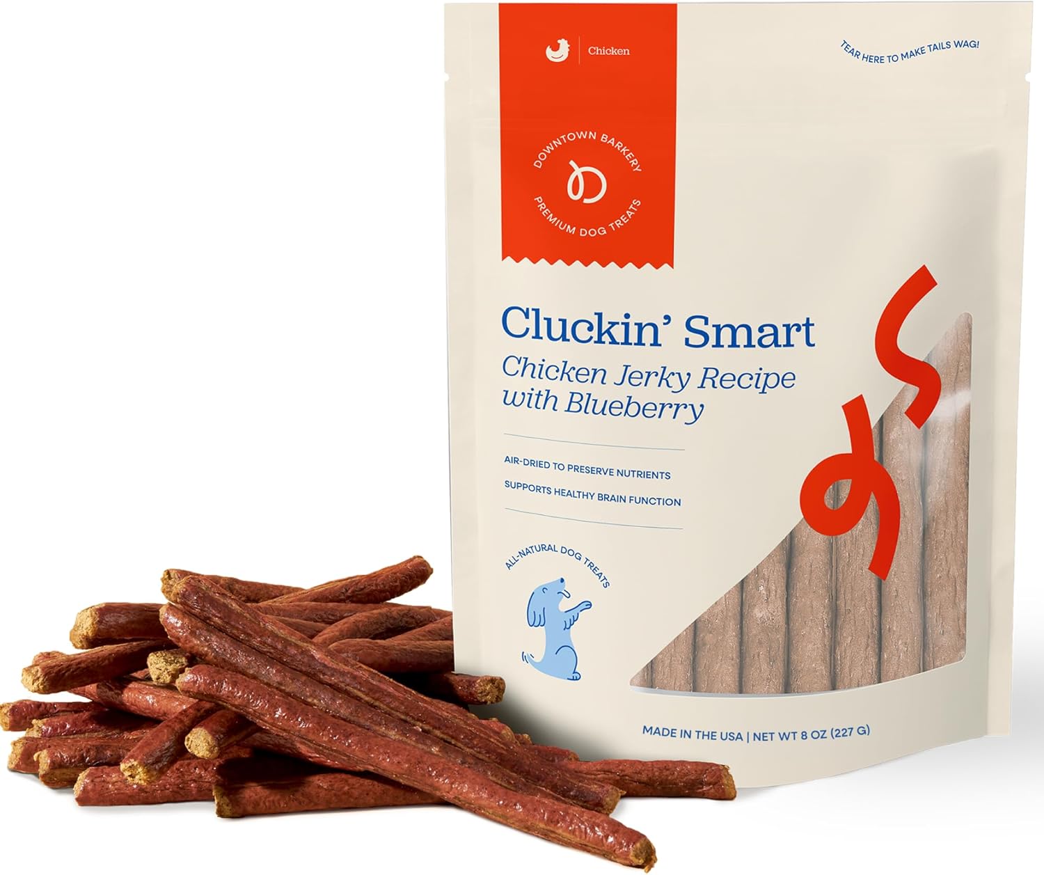 Downtown Barkery Meat Sticks - Air-Dried Duck Jerky Dog Treats Made in USA for All Breeds and Sizes - Grain-Free Dog Treats Without Artificial Flavors - Duck with Flaxseed & Pumpkin, 1LB