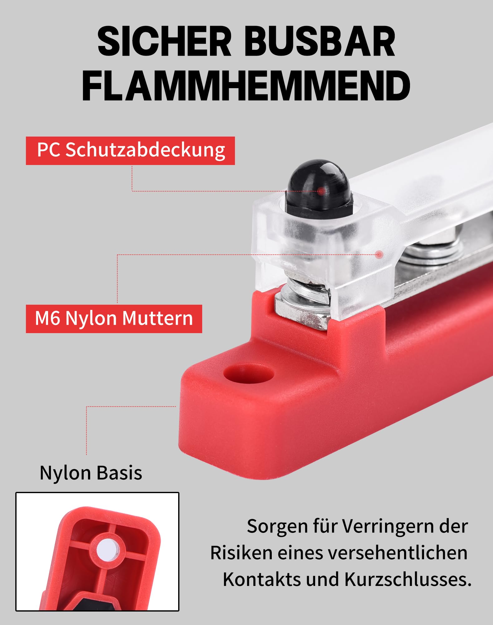 2 sztuki szyn zbiorczych 12 V-48 V DC 150 A, szyny zbiorcze, blok rozdzielczy z 4 x bolcami zaciskowymi M6 12 V, blok rozdzielczy zasilania z pokrywą, rozdzielacz 12 V, do samochodów RV, ciężarówek,