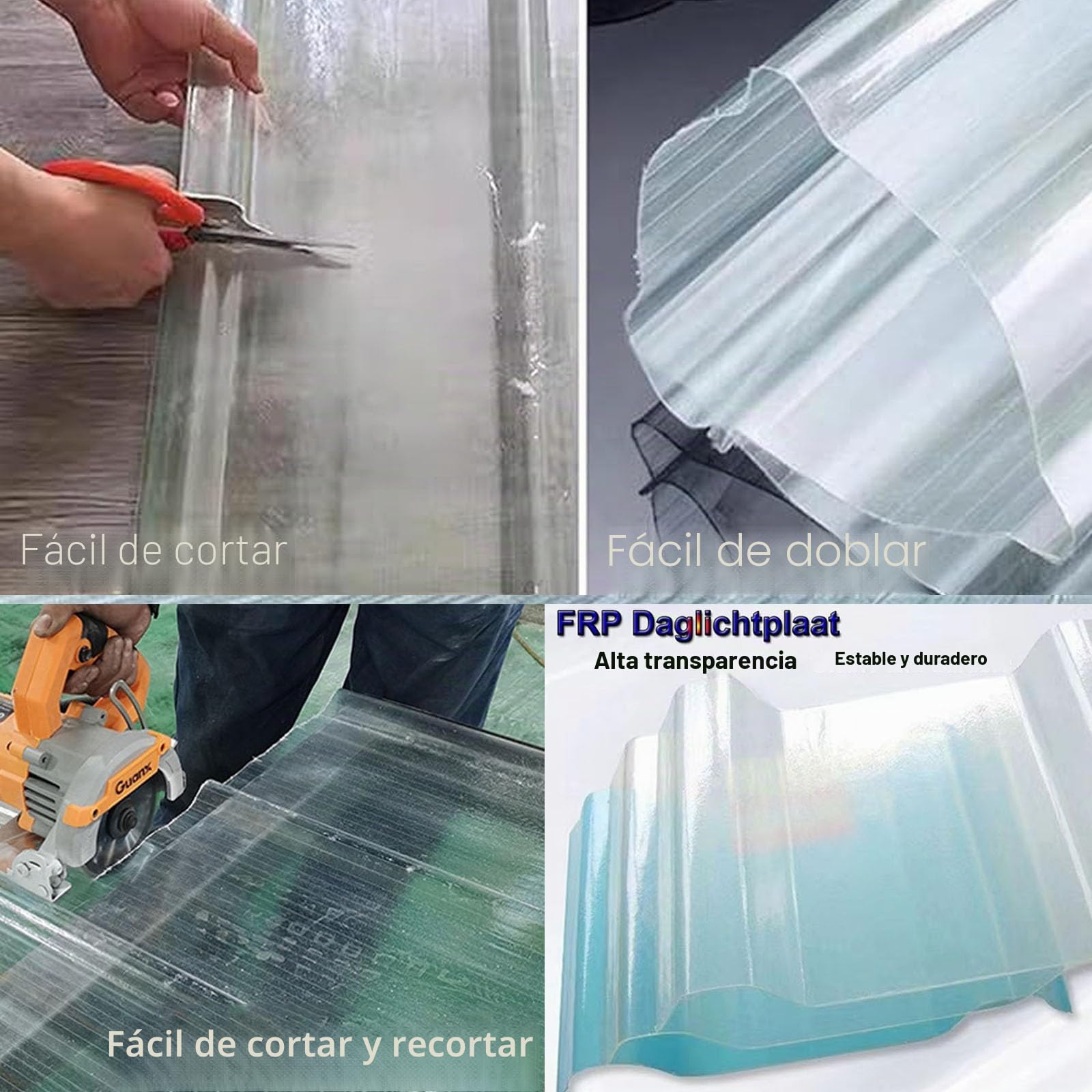 Planchas Transparentes Tejados,1mm Hojas de Techo Corrugado,Placa Ondulada FRP para Exteriores,Placa de Iluminación Natural de Fibra de Vidrio,Chapa Tejado o Pared (0.9×1.4m/35×55in,1pcs)