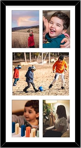 Vista 146 de Golden State Art, Juego de 2 portarretratos de madera blanca de 12 x 17 pulgadas, paspartú blanco para fotos de 8 x 10 y 5 x 7 pulgadas, vidrio